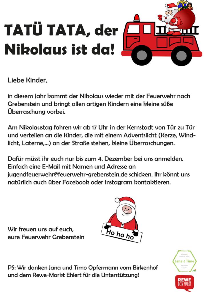 Nikolaus Feuerwehr Brief